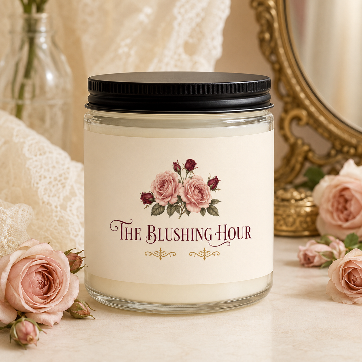 The Blushing Hour Floral Aromatherapy Candle 9oz