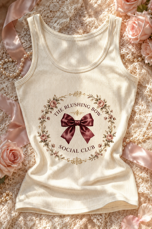 The Blushing Rose Social Club Floral Wreath Tank